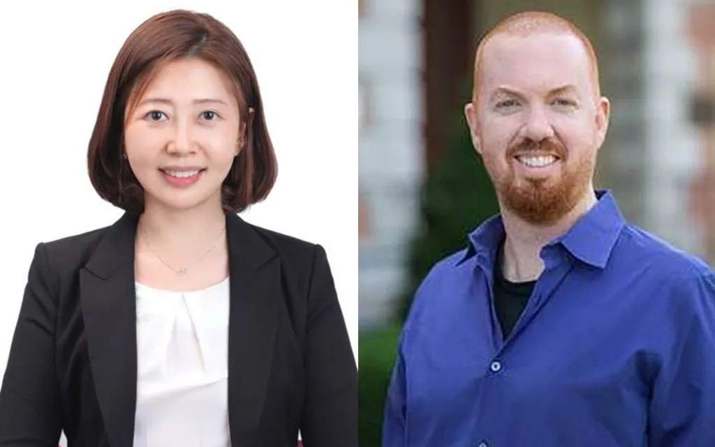 Dr. Youjeong Kim (left, photo courtesy of Texas State University) and Professor John Temple (right, photo courtesy of West Virginia University).